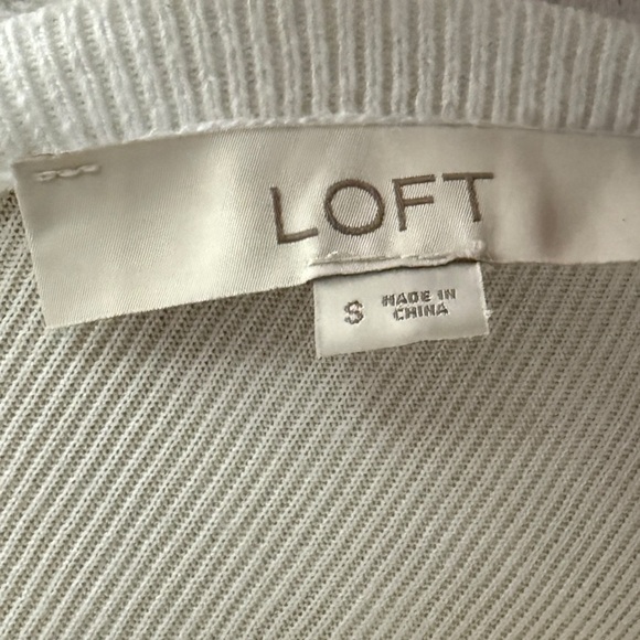 LOFT Light Weight White Short Sleeve Sweater Top - Size Small - Picture 5 of 5